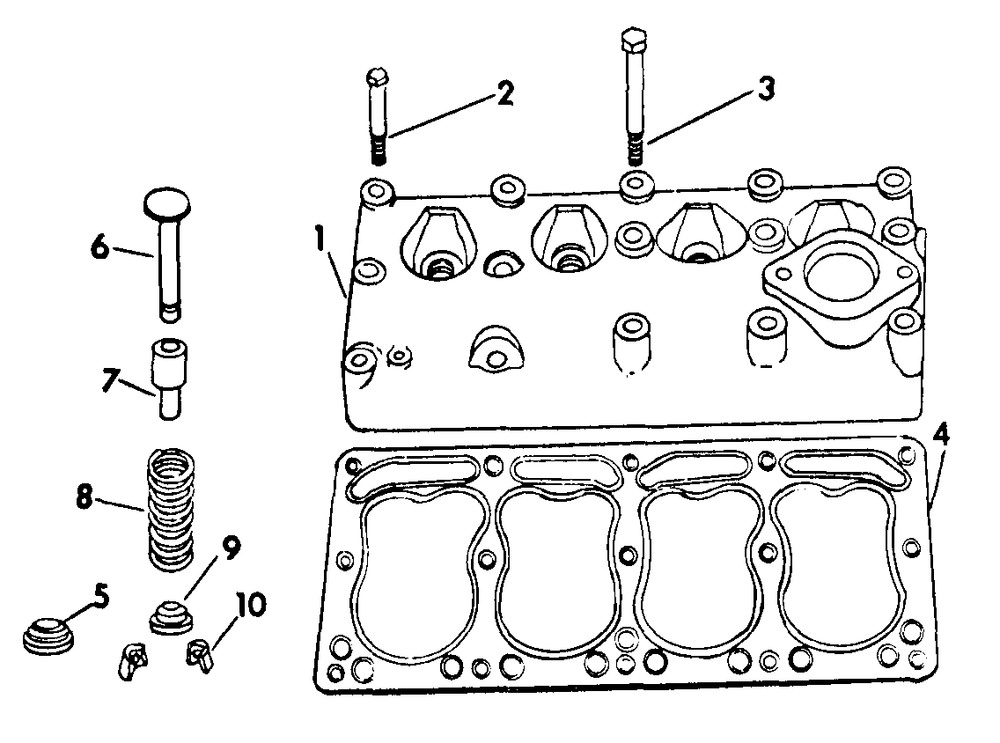 Cylinder Head And Valves Diagram and Parts List for CUB185  Cub Cadet Lawn Tractor